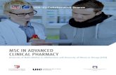 MSC IN ADVANCED CLINICAL PHARMACY - um.edu.mt · PDF fileMSC IN ADVANCED CLINICAL PHARMACY University of Malta (Malta) in collaboration with University of Illinois at Chicago (USA)