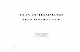 CITY OF HAMMOND SIGN · PDF fileCITY OF HAMMOND SIGN ORDINANCE Ordinance No. 2118 June 16, ... B. Relation to Building and Zoning Codes ... SIGNS FOR WHICH A PERMIT IS NOT REQUIRED