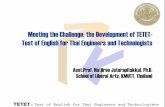 Meeting the Challenge: the Development of TETET- Test · PDF fileMeeting the Challenge: the Development of TETET-Test of English for Thai Engineers and Technologists ... Overall Band