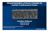 Characterization of Boron Carbide for Inertial Confinement ... · PDF fileCharacterization of Boron Carbide for ... • Thin Tantalum pieces bend in the ... • Achieved more control