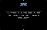 NATIONAL FOOD AND NUTRITION SECURITY POLICY · PDF file1.3 Emerging issues for food and nutrition security ... Kenya National Bureau of Statistics ... Building capacity amongst service