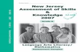 Student Name New Jersey Assessment of Skills Knowledge · PDF fileNew Jersey Assessment of Skills & Knowledge ... Mathematics Student Name ... Today you will be taking the Language