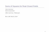 Sums of Squares for Real-Closed Fieldsjrh13/slides/cmu-19mar07/slides.pdfSums of Squares for Real-Closed Fields ... can be checked without any tricky decision procedures. ... polynomial