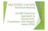 IAEA TECDOC-1169 2016 Technical Meeting US NRC · PDF fileUS NRC Proactive Approach to Counterfeit, Fraudulent, and ... Approach to Counterfeit, Fraudulent, and Suspect Items ... 11-USA-Gaslevic-