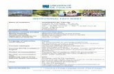 INSTITUTIONAL FACT SHEET - univ-tln.fr · PDF fileUniversité de Toulon – Institutional Fact Sheet -International office ... Monaco, Grasse, Aix-en-Provence • Buddy programme organized