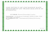 THE EFFECT OF EXCHANGE RATE MOVEMENT ON … EFFECT OF EXCHANGE RATE MOVEMENT ON TRADE BALANCE IN ETHIOPIA AUTHOR: Borena Dessalegn Lencho ... balance of payment problems due to expansionary