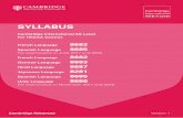 SyllAbuS - · PDF fileSyllAbuS Cambridge ... Cambridge International A Levels typically take two years to complete and offer a flexible course of study ... • develop independent