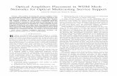 Optical Ampliﬁers Placement in WDM Mesh Networks for ...kamal/Docs/hk09.pdf · Networks for Optical Multicasting Service Support ... for AOM trafﬁc. The network cost in [1] ...