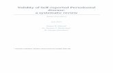 Validity of Self reported Periodontal disease: a systematic · PDF file · 2015-08-19Validity of Self-reported Periodontal disease: a systematic review ... and further assess the