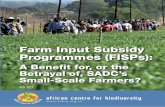 Farm Input Subsidy Programmes (FISPs) - ACBio - Input Subsidy Programmes (FISPS): A benefit for, or the betrayal of, SADC’s small-scale farmers 1 Contents ACRONYMS and ABBREVIATIONS