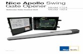 Nice Apollo Swing Gate Opener - · PDF fileNice Apollo Swing Gate Opener Model 1724 ... intended for use in an industrial location, loading dock area, or other location not intended