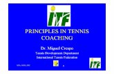 PRINCIPLES IN TENNIS COACHING - Miguel Crespo in Tennis Coaching... · • Firmly established between age of 11-14 ... • Plan drills in order to respect the ... Principles in Tennis