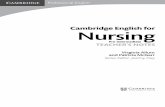 Cambridge English for Nursing - Klett · PDF fileb Students listen to the conversation and mark ... • The importance of colour coded ID bracelets to make sure nurses ... 6 Cambridge