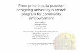 From principles to practice: designing university  · PDF fileFrom principles to practice: designing university outreach program for community empowerment ... education system