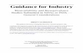 Guidance for Industry - Food and Drug Administration · PDF fileGuidance for Industry. Bioavailability and Bioequivalence Studies Submitted in NDAs or INDs— General Considerations.