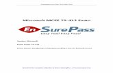 Microsoft MCSE 70-413 Exam · PDF fileEnsurepass.com Easy Test! Easy Pass! Download the complete collection of Exam's Real Q&As   Microsoft MCSE 70-413 Exam Vendor: Microsoft