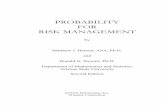 PROBABILITY FOR RISK MANAGEMENT - Actuarial … 1P-84-ACT-T samp… · Second Edition ACTEX Publications ... Probability for risk management / by Matthew J. Hassett and Donald ...