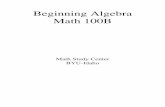 Beginning Algebra Math 100B - Employee Web Siteemp.byui.edu/BairdD/100B/Math 100B Textbook.pdf · Beginning Algebra Math 100B Math Study Center ... Graphing by Pick ‘n Stick, ...