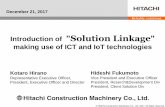 Introduction of Solution Linkage making use of ICT and IoT ... · PDF file“Solution Linkage” in Mid-term Management Plan “ CONNECT TOGETHER 2019” ... ICT: Information & Communication