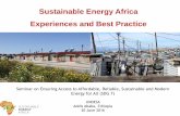 Sustainable Energy Africa Experiences and Best Practice · PDF fileSustainable Energy Africa Experiences and Best Practice ... - BHC funding to install rooftop PV in CT, ... urban