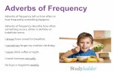 Adverbs of Frequency - Studyladder of frequency tell us how often or how frequently something happens. Adverbs of frequency describe how often something occurs, either in de˜nite