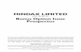 Bonus Option Issue Prospectus - Mindaxmindax.com.au/upload/documents/InvestorRelations/... · Bonus Option Issue ... 2 Key Dates & Important Notice 2 3 Details of the Bonus Issue