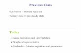 Previous Class - University of Windsormutuslab.cs.uwindsor.ca/vacratsis/lecture 7o6m.pdfThe Michaelis – Menten Equation v = Vmax [S] Km + [S] Km = Michaelis constant: Concentration