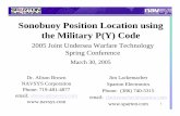 Sonobuoy Position Location using the Military P(Y) · PDF fileSonobuoy Position Location using the Military P(Y) Code ... • Position refresh rate of ... snapshot collection to avoid