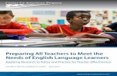 Preparing All Teachers to Meet the Needs of English ... center for american progress | preparing all teachers to Meet the Needs of english Language Learners Introduction and summary