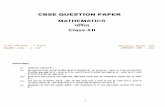 CBSE QUESTION PAPER MATHEMATICS ,(1)1d … Instructions : ( i) All questions are compulsory. (ii) The question paper consists of 29 questions divided into three sections A, B and C.