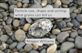 Particle size, shape and sorting: what grains can tell uspc Grains.pdf · Most sediments contain particles that have a range of sizes, so the mean or average grain size is used in