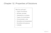 Chapter 12. Properties of Solutions - Southern …faculty.smu.edu/mfreindorf/GenChem/CheChem12.pdfGCh12-2 Solution • A homogeneous mixture of two or more substances Saturated solution