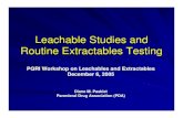 Leachable Studies and Routine Extractables Testing - …pqri.org/wp-content/uploads/2015/08/pdf/DianePaskietChemSessionDa… · Leachable Studies and Routine Extractables Testing