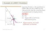 Example of a SHO?: Pendulum - Home | University of ... of a SHO?: Pendulum! Ignoring friction, is the pendulum a SHO? ... • The ﬁnal exam will cover material only up through Ch.