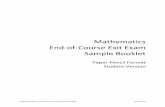 Mathematics End-of-Course Exit Exam Sample … End-of-Course Exit Exam ... Sample Booklet, Student Version, End-of-Course Exit Exam 2 ... Select all cases that show Joseph’s claim