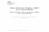 The Patents Rules 2007 (as amended) - Welcome to … Patents Rules 2007 (as amended) The Patents ... “new application” means a new application filed under section 8(3), 12(6) ...