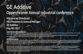 GE Additive Oppenheimer Annual Industrial … Additive Oppenheimer Annual Industrial conference ... We refer to the industrial businesses of the Company including GE Capital on an