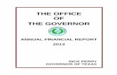 THE OFFICE OF THE GOVERNOR - Greg Abbott · PDF fileTHE OFFICE OF THE GOVERNOR RICK PERRY GOVERNOR OF TEXAS. ... State of Texas Comprehensive Annuql Financial Report (CAFR); therefore,