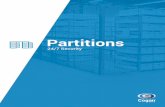 Partitions - Cogan | Mezzanines, Cantilever Racking ... Machine Guard Partition ... The modular nut-and-bolt design and ... using standard hand tools. The all-steel con-