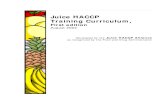 Juice HACCP Training Curriculum, - ifsh.iit.edu · PDF fileSection 510.150 Apple Juice, Apple Juice Concentrates, and Apple Juice Products -Adulteration with Patulin Appendix VII: