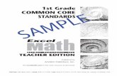 1st Grade COMMON CORE SAMPLE STANDARDS - · PDF filest Grade COMMON CORE. SAMPLE. STANDARDS. ... Math, placement tests in English and Spanish, and lots more): ... 1st Quarter Test:
