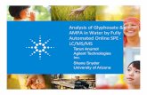 Analysis(of(Glyphosate(&( AMPA(in(Water(by(Fully ...nemc.us/docs/2015/presentations/Mon-High Performance Liquid... · Analysis(of(Glyphosate(&(AMPA(in(Water(by(Fully(Automated(Online(SPE(=(LC/MS/MS