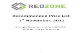 Recommended Price List -  · PDF fileRecommended Price List 1st November, 2011 ... Slab on ground chairs 11 . ... Waffle Pods, Spacers + Accessories 15