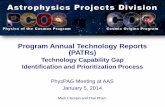 Program Annual Technology Reports (PATRs) s Astrophysics Division funds the development of technology at all levels of maturity. • The Astrophysics Research and Analysis (APRA) program