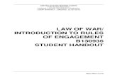 LAW OF WAR/ INTRODUCTION TO RULES OF ENGAGEMENT · PDF fileB130936 Law of War/Introduction to Rules of Engagement 2 Basic Officer Course Law of War/Introduction to Rules of Engagement