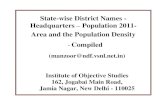 State-wise District Names - Headquarters Population 2011 ... · PDF fileState-wise District Names - Headquarters – Population 2011- Area and the Population Density ... DM Dhemaji