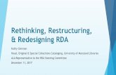 Rethinking, Restructuring, & Redesigning RDA NOTSL presentation...Future of authority control should be more like VIAF What does this mean for Authorities? ... FRBR LRM Intended ...