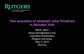 The acoustics of stressed velar fricatives in Munster Irishrci.rutgers.edu/~erb102/BlumRULing2017.pdf11. Stress in Munster Irish Phonetic Evidence • Ulster and Connacht – Bennett