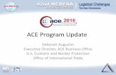 ACE Program Update Program Update Deborah Augustin Executive Director, ACE Business Office U.S. Customs and Border Protection Office of International Trade Trade Processing at a Glance