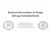 Biotransformation of drugs (Drug metabolism ) · PDF fileBiotransformation of drugs (Drug metabolism ) ... phase prerequisite for conjugation reactions is the presence of a suitable